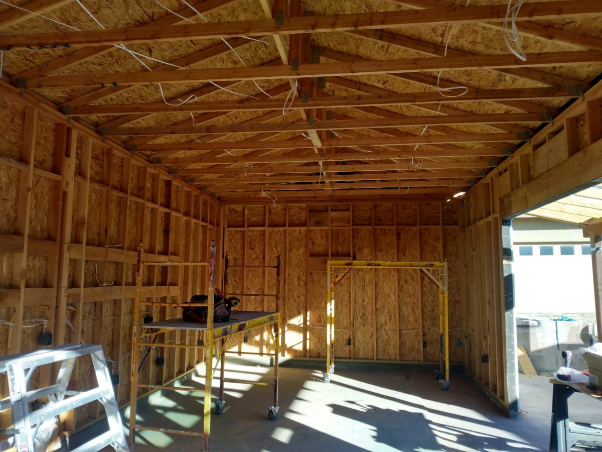 New wood framing for a residential addition, Tucson area